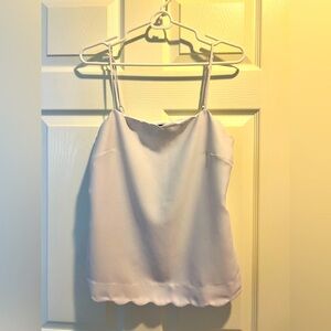 Banana Republic Spaghetti Strap White Scalloped Top Size Small